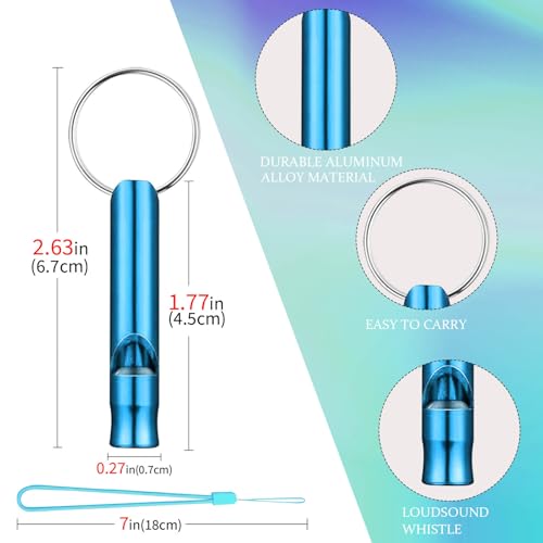 12Pcs Hiking Camping Survival Aluminum Whistle, Key Chain - Image 3
