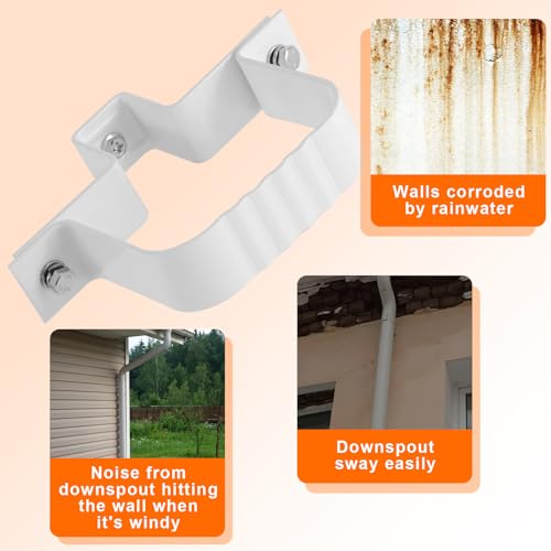 6-Pack Downspout Straps 2x3 & Wall Brackets, White | Home Repair - Image 6