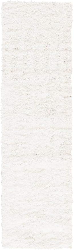 SAFAVIEH August Shag Collection Runner Rug - 2' x 11', White, Solid Design, Non-Shedding & Easy Care, 1.5-inch Thick Ideal for High Traffic Areas in Living Room, Bedroom (AUG200A)