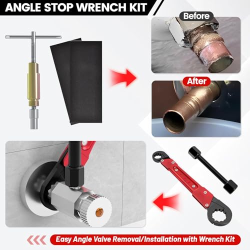 6 Pcs Plumbing Tools Kit with Angle Stop Wrench & | Hand Tools - Image 6