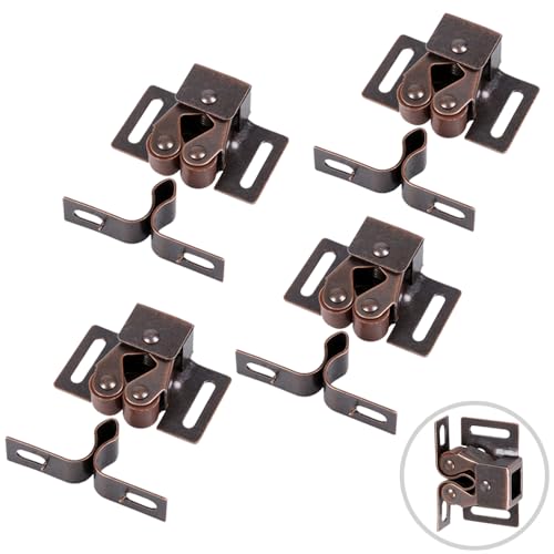 4 Pack Cabinet Latch Double Roller Catch for Cupboard - Image 2