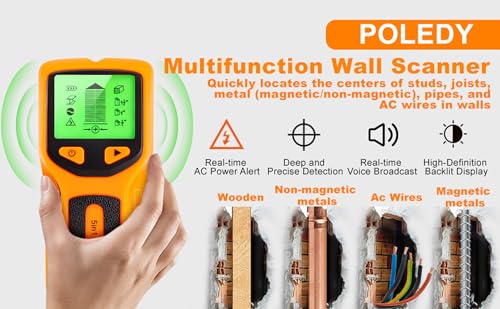 5 in 1 Stud Finder, Poledy Stud Detector - Precisely | Home Repair - Image 3