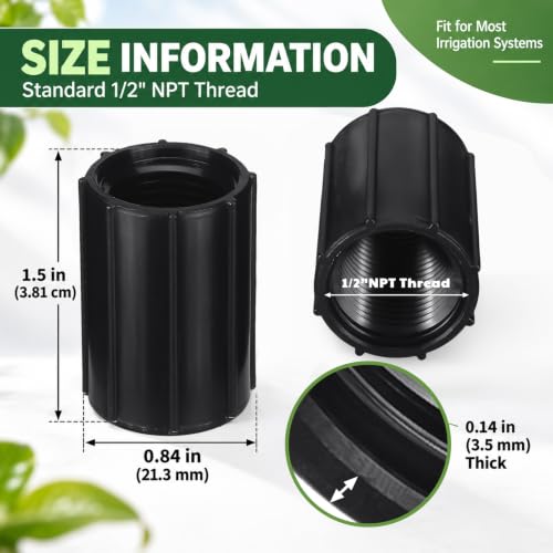 Yahenda 10 Pcs 1/2 Inch Double Female Thread PVC Coupling - Image 3