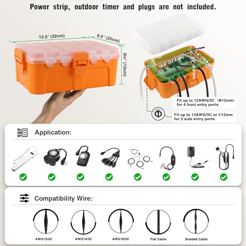 Large IP54 Waterproof Outdoor Electrical Box with Transparent Lid - Image 4