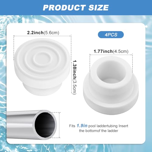 4Pcs Pool Ladder Bumpers, 1.9" Rubber Feet for Inground Swimming - Image 3