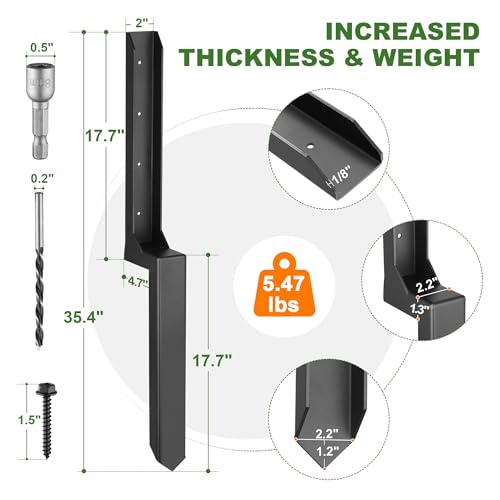Fence Post Repair Kit, Heavy Duty One-Piece Steel Anchor & - Image 3