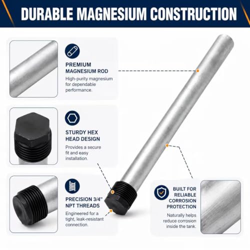 3Pack 232767 RV Water Heaters Magnesium Anode Rod 9.25"L x - Image 5
