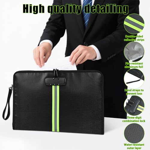 5200℉ Fireproof Waterproof Document Bag (34x24x2.8cm), Safe - Image 6