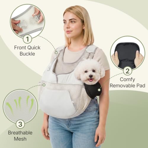 Dog Sling Carrier for Small Dogs Adjustable, Hands Free - Image 5