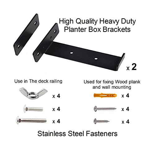 ZenSen Deck Railing Planter Box Brackets, Deck and Fence Rail - Image 4