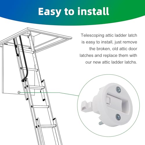 36-62 Telescoping Attic Ladder Latch, Flush Pull Latch - Image 7