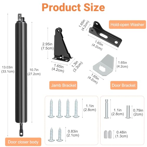 Storm Door Closer, 2PCS Heavy Duty Screen Door Closers - Image 3