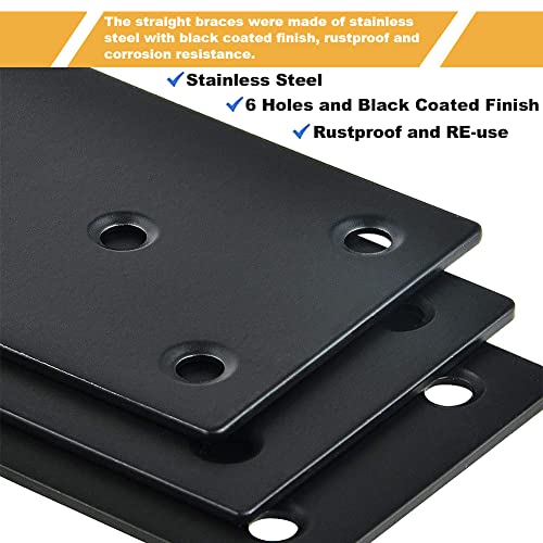 20Pack 4x2 Inch Black Flat Mending Plates Flat Bracket | Home Repair - Image 6