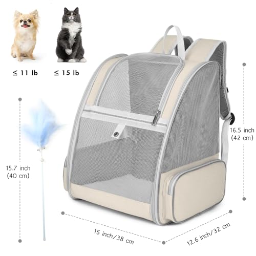 Cat Backpack, Small Dog Carrier Backpack with Ventilated Mesh - Image 6