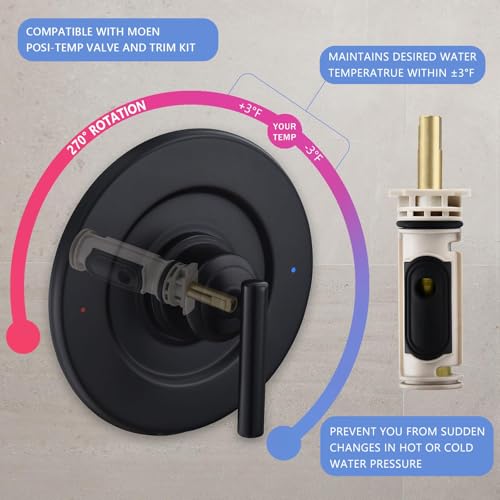 Shower Cartridge Kit Compatible with Moen 1222 Replacement - Image 3