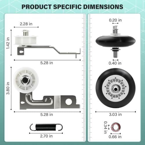 Upgraded Dryer Repair Kit Dryer Roller Kit for LG Kenmore Dryers - Image 3