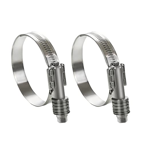 2 Pack Heavy Duty Worm Hose Clamp, Adjustable Range 2 | Hand Tools - Image 2