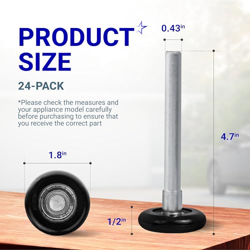 BlueStars 24-Pack 1.8" Nylon Garage Door Rollers with 4.7" Stem - Image 3