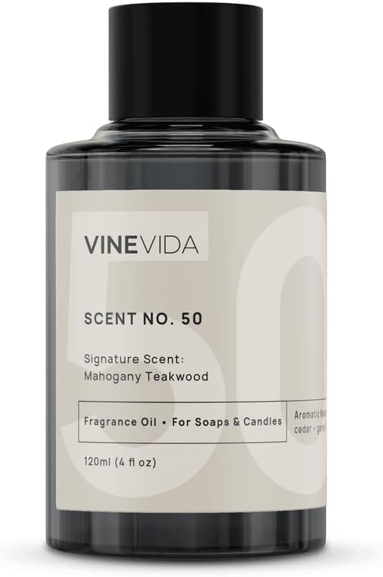 VINEVIDA [4oz] Mahogany Teakwood Fragrance Oil for Candle Making and Soap Making - Premium Candle Scents for Soy Candles