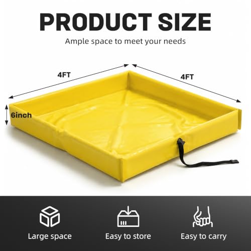 INNOVART 4’ X 4’ Folding Duck Pond, Yellow Portable Spill - Image 3