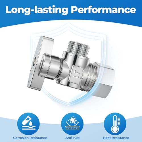 1 Pack Angle Stop Valve,1/4 Turn Water Shut Off Valves - Image 6