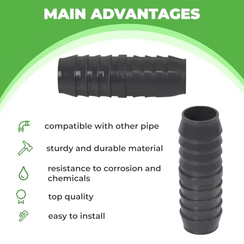 Lakesstory 1"" x 1"" Barbed Insert PVC Reducing Coupling, Sch 40 - Image 5