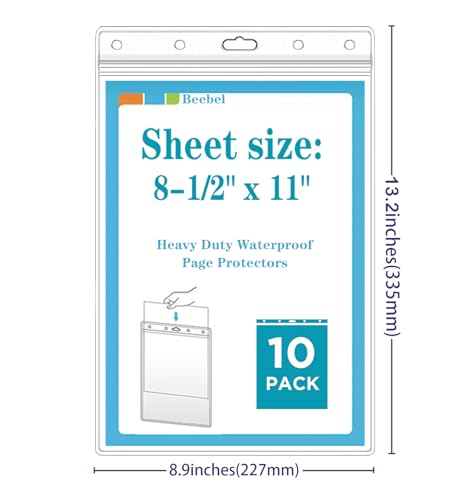 Beebel 10 Pack Job Ticket Holders 8 1/2" x 11" Waterproof - Image 4