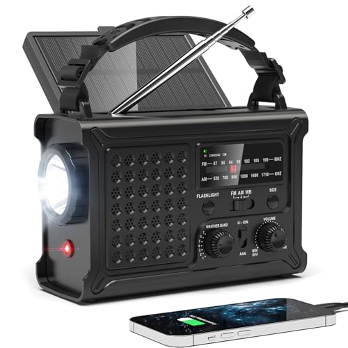 NOAA Emergency Weather Radio, 12000mAh Portable AM/FM - Image 2
