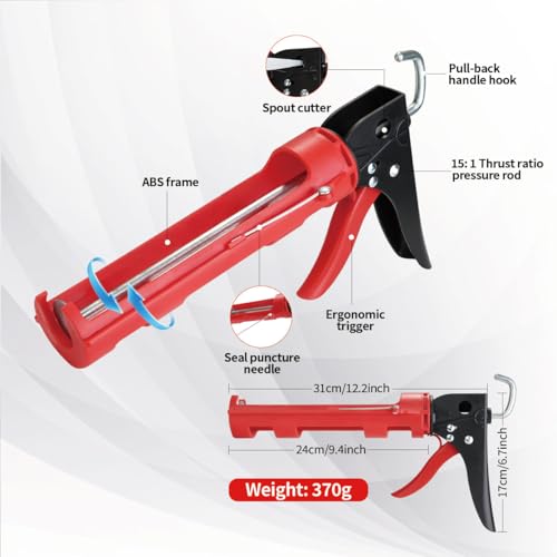 Caulk Gun Kit, Caulking Gun No Drip with 3 Silicone | Home Repair - Image 6