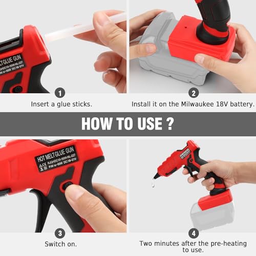 Cordless Hot Glue Gun Compatible with Milwaukee 18V - Image 5