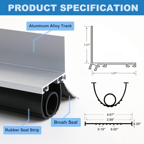 Duzzy Universal Garage Door Seals Kit, Weatherproofing Bottom - Image 3