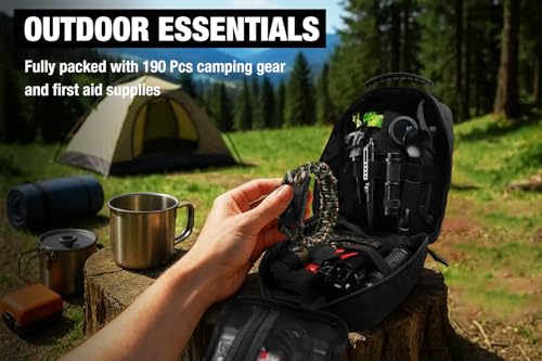 Survival First Aid Kit, 190 Pcs Survival Gear and Medical - Image 3