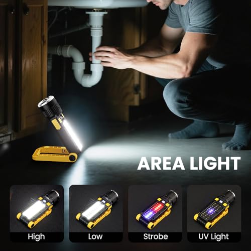 Rechargeable LED Work Light, Magnetic COB Flashlight | Hand Tools - Image 3