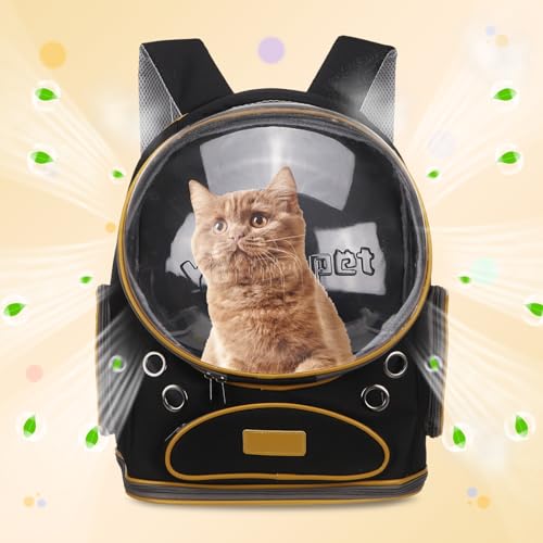 Pet Backpack Carrier Black W/Transparent Cover 12.6" - Image 7