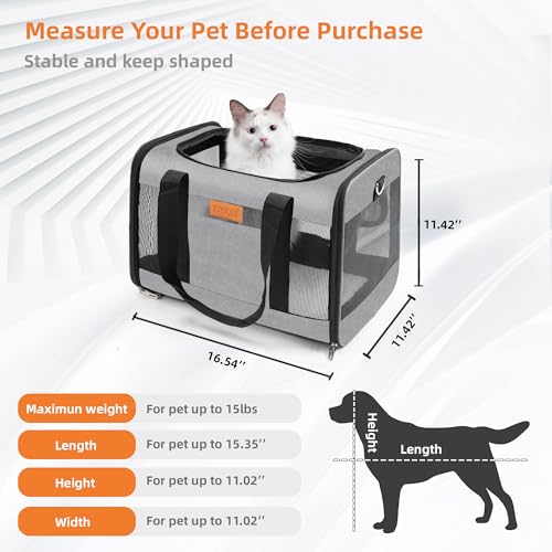 YUNIQUE Soft-Sided Cat & Dog Carrier for Pets Up to 15 - Image 6