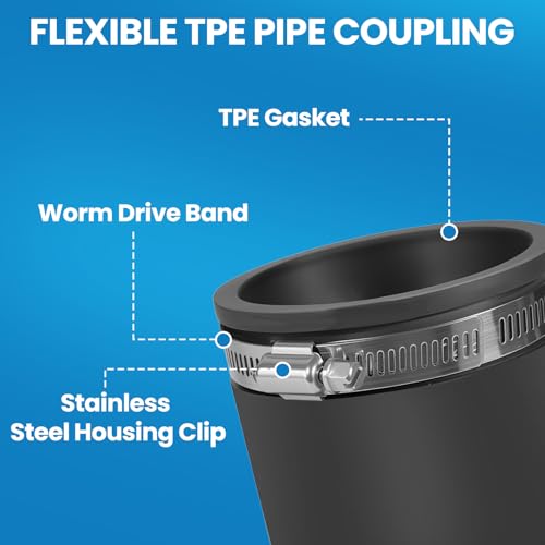 2 Pcs 1 IN Flexible PVC Pipe Coupling with Stainless Steel - Image 4