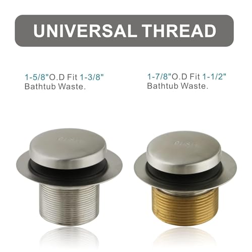Brushed Nickel Tub Drain,Single Hole Overflow - Image 6