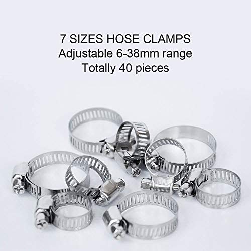 Selizo 40Pcs Hose Clamp Including 7 Sizes Adjustable Pipe | Hand Tools - Image 5