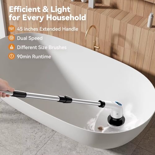Electric Spin Scrubber, Cordless Power Cleaning Brush - Image 2
