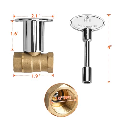 Skyflame 1/2 Inch Straight Gas Key Valve Kit, Chromed - Image 4