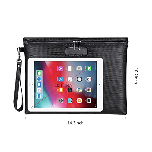 Fireproof Document Bag with Lock,Waterproof Money Pouch - Image 4