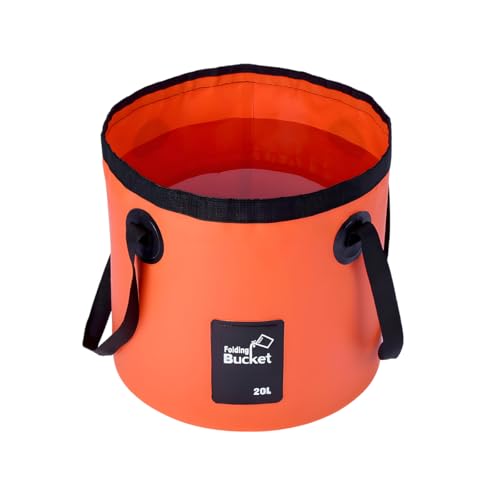 5 Gallon Collapsible Car Wash Bucket Folding Container, Orange - Image 2