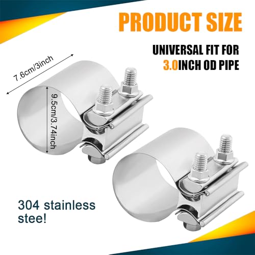 4 Inch Exhaust Clamp, 2Pack 4" Joint Exhaust Pipe Muffler | Hand Tools - Image 3