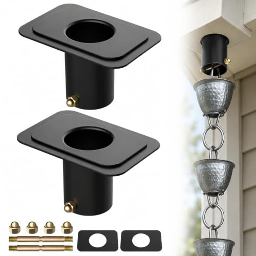 2 Pack Rain Chain Gutter Adapter, Metal Downspout Drainage - Image 2
