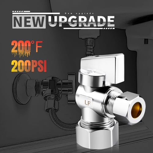 2 PCS 5/8" ODx3/8 Inch OD Compression Angle Stop Valve Shut Off - Image 6