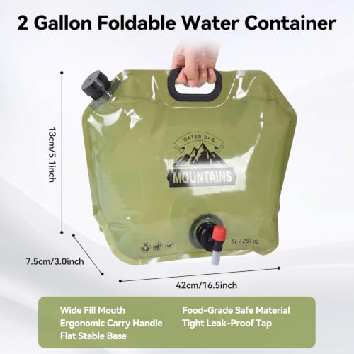 3 Pack Collapsible Water Container 2 Gallon with Spout - Image 3