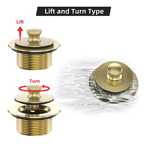 Citymoor Brushed Gold Bathtub Drain Kit and Overflow - Image 8