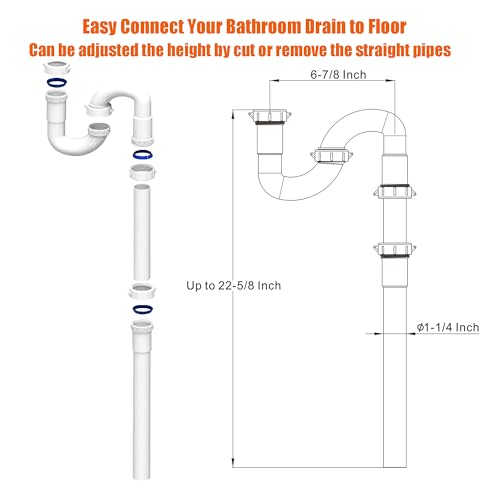 Bathroom Sink Drain Kit,for Most 1-1/4” Bathroom & Kitchen - Image 3