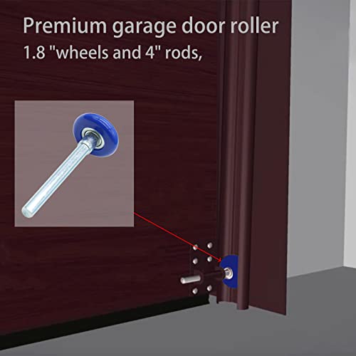 Garage Door Roller, Blue 1.8" Quiet Nylon Garage Door Wheels 4" - Image 7