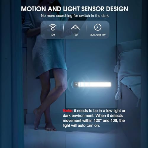 MCGOR 10inch Under Cabinet Lighting, 2 Pack Rechargeable - Image 5